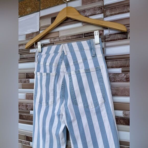 Good American Baby Blue white stipe jeans size 24 - Picture 7 of 13